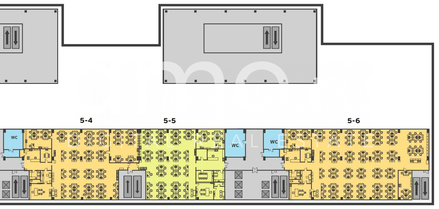 Планировка офиса 1596.4 м², 4 этаж, МФЦ «Амальтея»